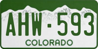 CO license plate AHW593