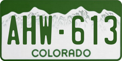 CO license plate AHW613