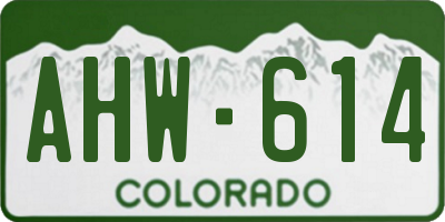 CO license plate AHW614