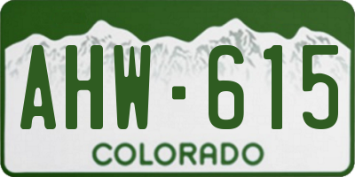 CO license plate AHW615