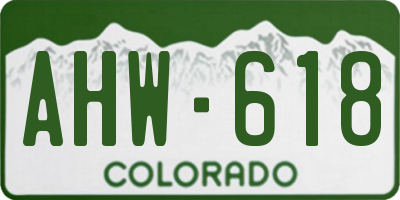 CO license plate AHW618