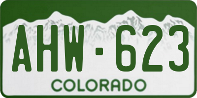 CO license plate AHW623