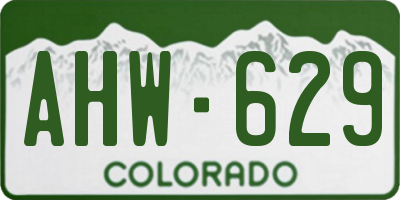 CO license plate AHW629