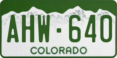 CO license plate AHW640