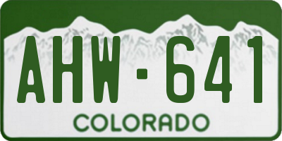 CO license plate AHW641