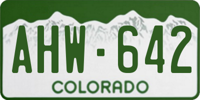 CO license plate AHW642