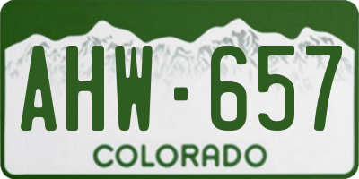CO license plate AHW657