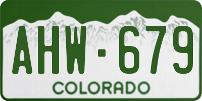 CO license plate AHW679