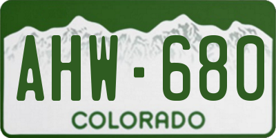 CO license plate AHW680