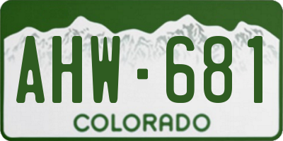 CO license plate AHW681