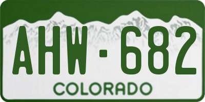 CO license plate AHW682