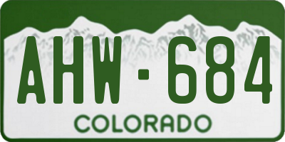 CO license plate AHW684