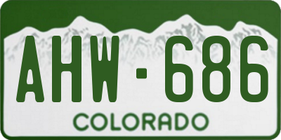 CO license plate AHW686