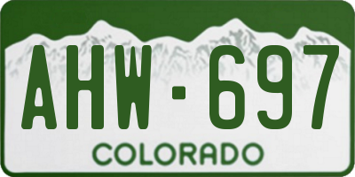 CO license plate AHW697