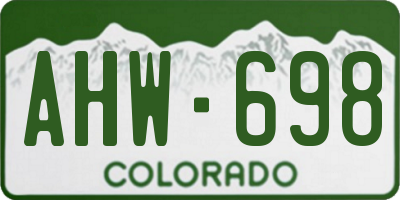 CO license plate AHW698