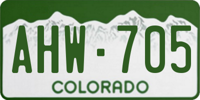 CO license plate AHW705
