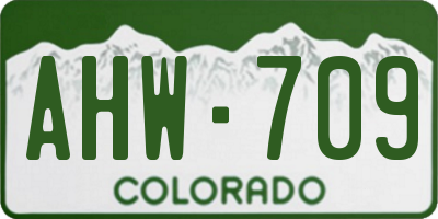 CO license plate AHW709