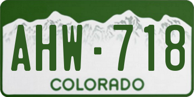 CO license plate AHW718