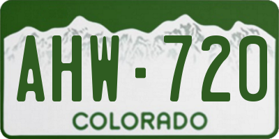 CO license plate AHW720