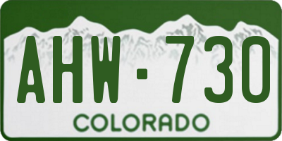 CO license plate AHW730