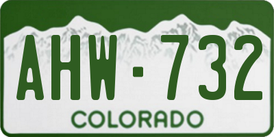CO license plate AHW732
