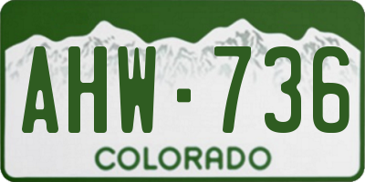 CO license plate AHW736