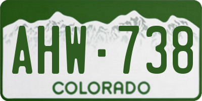 CO license plate AHW738