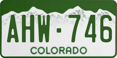 CO license plate AHW746