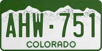 CO license plate AHW751