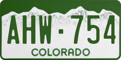 CO license plate AHW754