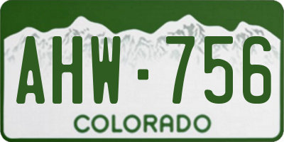 CO license plate AHW756