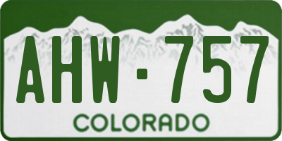 CO license plate AHW757