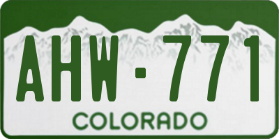 CO license plate AHW771