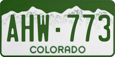 CO license plate AHW773