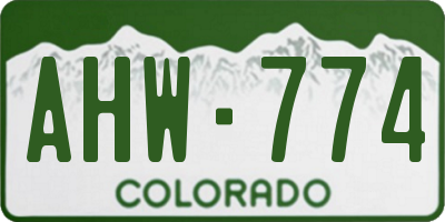 CO license plate AHW774