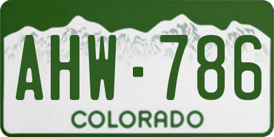 CO license plate AHW786