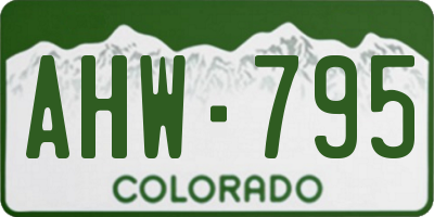 CO license plate AHW795