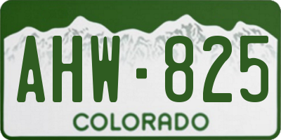 CO license plate AHW825