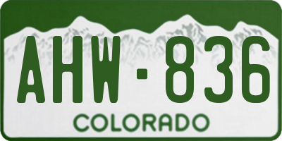 CO license plate AHW836