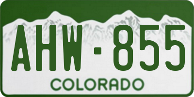 CO license plate AHW855