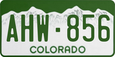 CO license plate AHW856