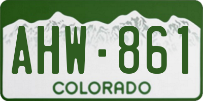CO license plate AHW861