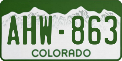 CO license plate AHW863