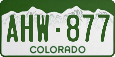 CO license plate AHW877