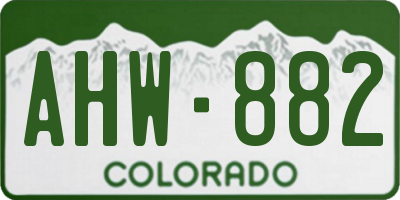 CO license plate AHW882