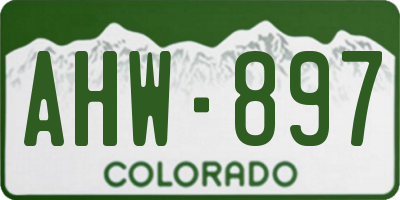 CO license plate AHW897