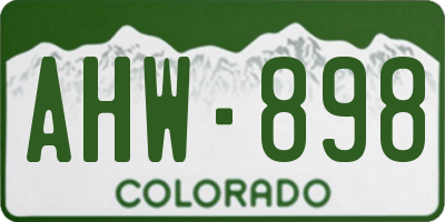 CO license plate AHW898
