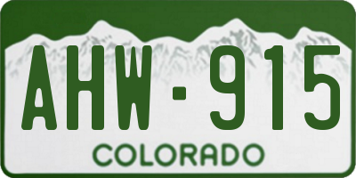 CO license plate AHW915