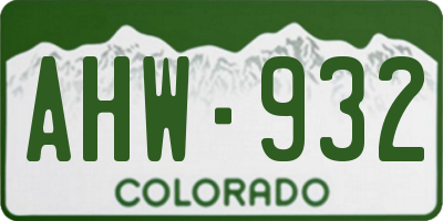 CO license plate AHW932