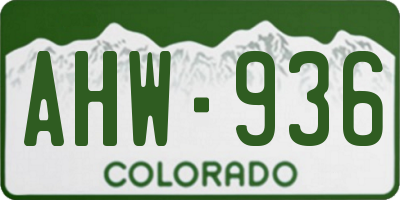 CO license plate AHW936